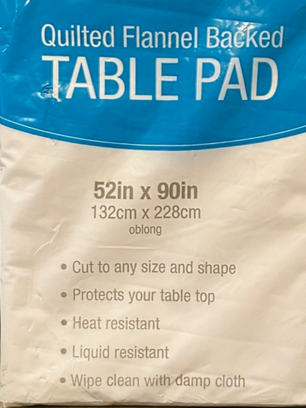 Quilted Flannel Backed Table Pad Cut to Size 52 x 90 - Picture 3 of 4